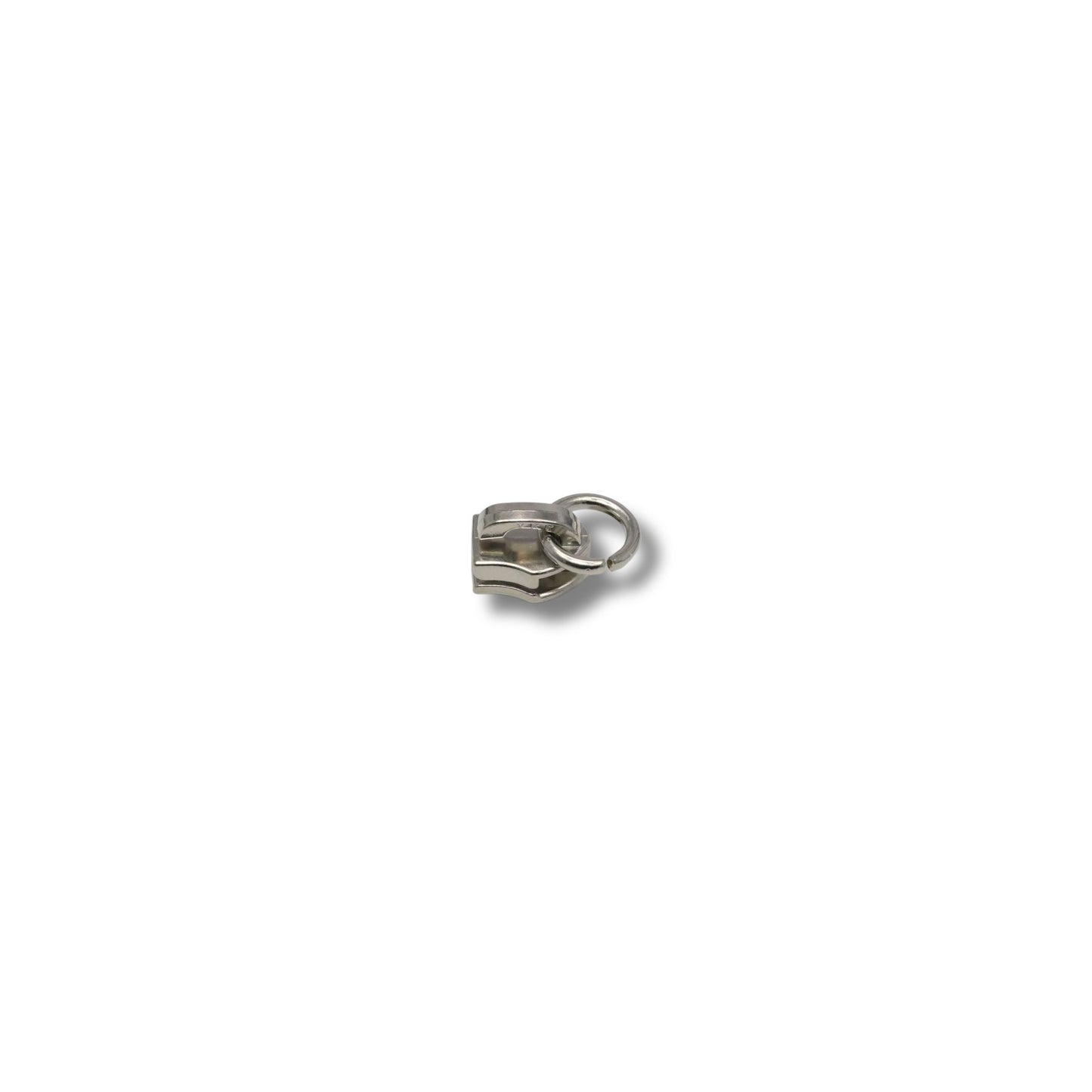 Trekker nikkel met ring voor rits 5mm