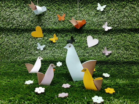 Leren decoratie – vrolijke kipjes en vogeltjes voor makers