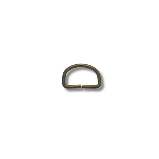 D-ring ongelast oud goud 25mm
