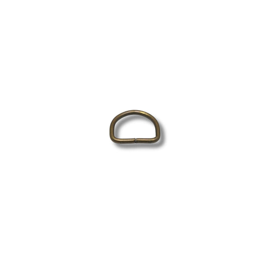 D-ring ongelast oud goud 20mm