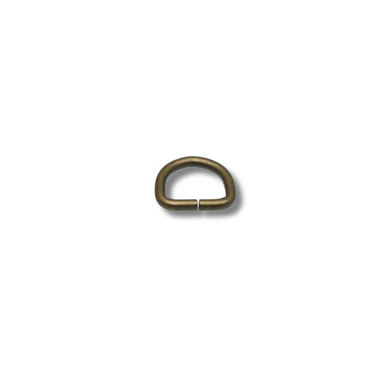 D-ring ongelast oud goud 20mm