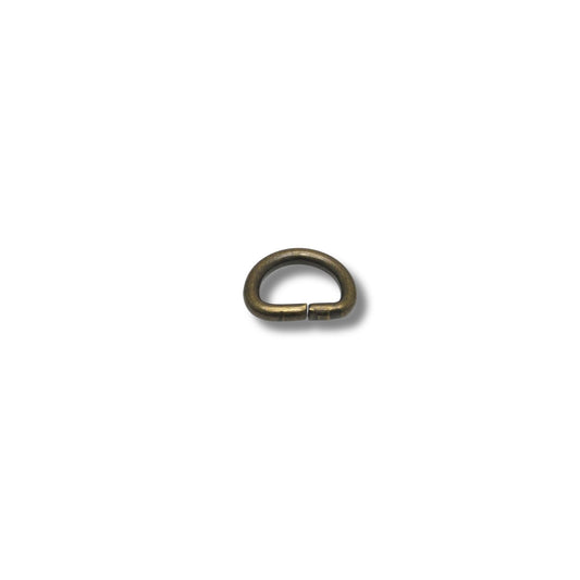 D-ring ongelast oud goud 15mm