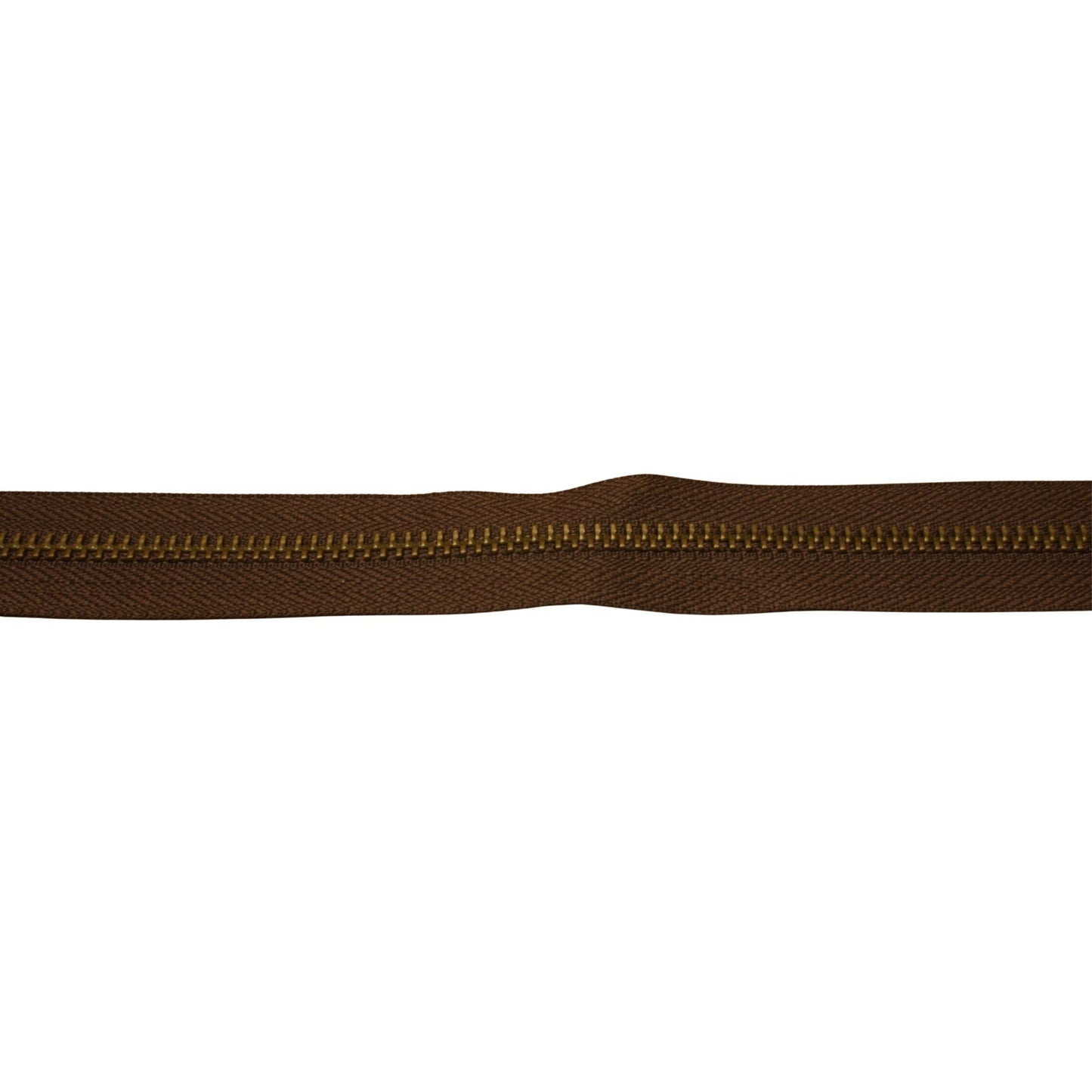 Rits YKK 5mm donker bruin/oud goud