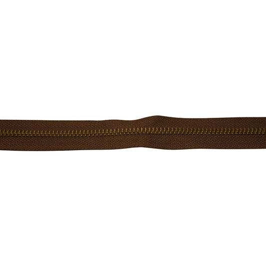 Rits YKK 5mm donker bruin/oud goud